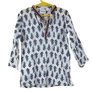 Toddler Boys 2T White Print Kurta Kidcetra Cotton Indian Pakistani Kurti